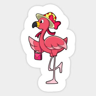 Flamingo with Handbag & Hat Sticker